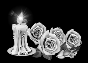 Розы и свеча - картинки для гравировки